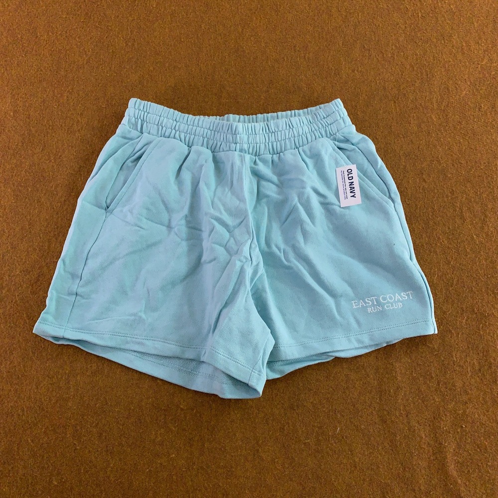Old Navy Womens Small Blue East Coast Run Club SoComfy Terry Shorts NWT